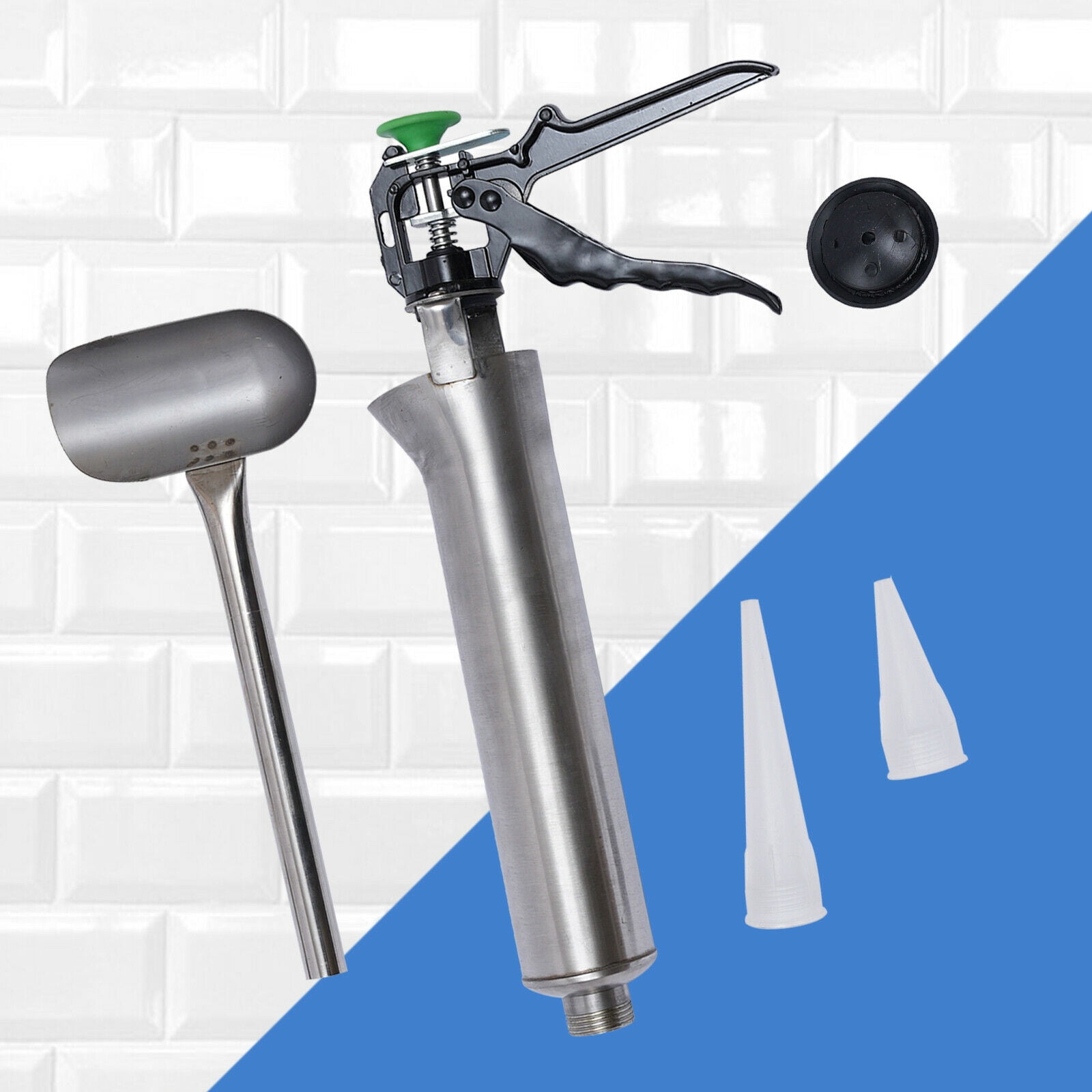 Stainless Steel Mortar Pointing Hand Caulking Guns for Cement Lime Nozzle Kit