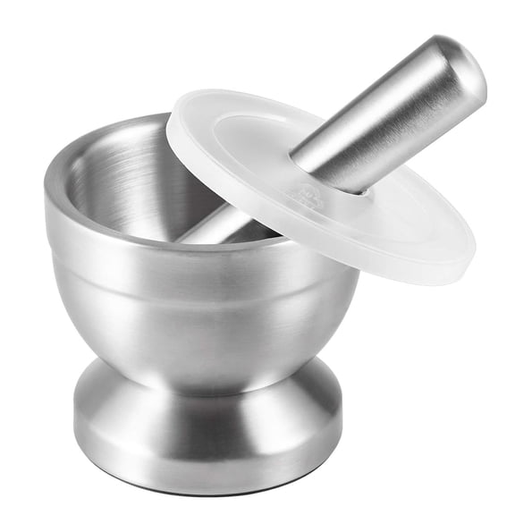 Stainless Steel Mortar and Pestle Set Spices Herbs Grinder for Kitchen Lab Safely 18/8 Crusher(Large)