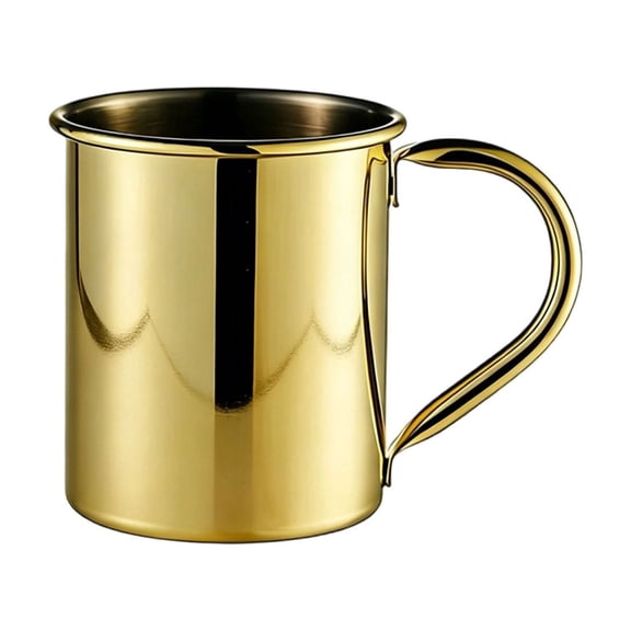 Stainless Steel Moscow Mule Mugs Set, 500ML Metallic Plated Coffee Cups with Handles, Unlined Drinking Cups for Cocktail, Beer, Water, Home Bar Party Everyday Use