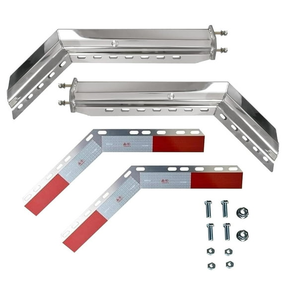 Stainless Steel Mud Flap Hanger Set 30' 45 Degree Angled 2-1/2" Bolt w/Reflector
