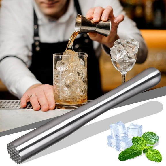 Stainless Steel Muddler under $5! Xqxayjr Stainless Steel Ice Crusher, Cocktail Muddler and Lemon Press, Bar Tool Set for Milk Tea and Beverage Making