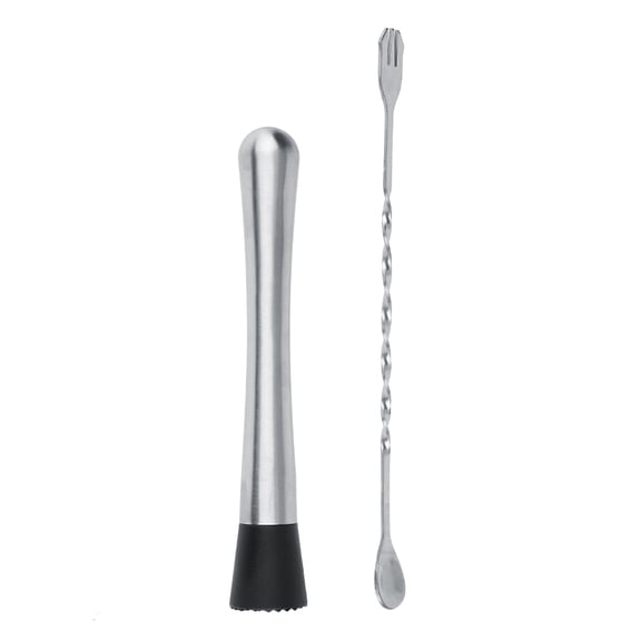 Stainless Steel Muddler Stainless Steel Bar Tool Set Cocktail Muddler Wine Mixing Double End Spoon Barware