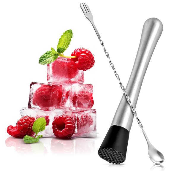 Stainless Steel Muddler for Cocktails, 10 in, for Home Bar