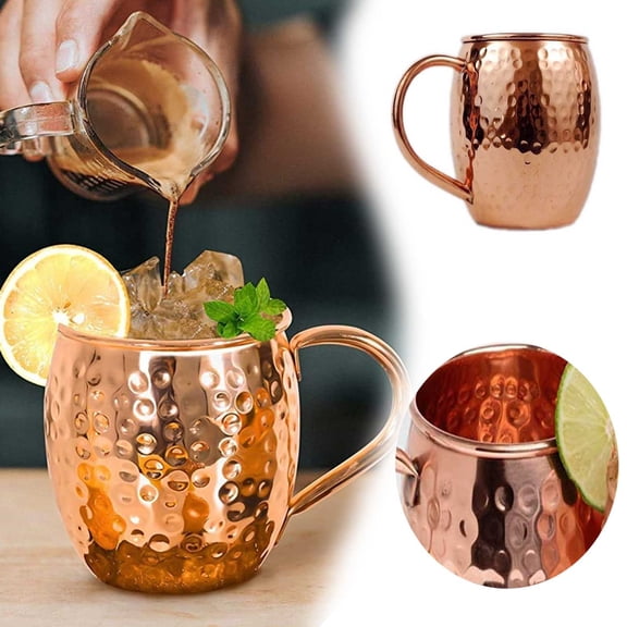 Stainless Steel Mule Cup Copper Finish Glass for Mule and Refreshing Beverages