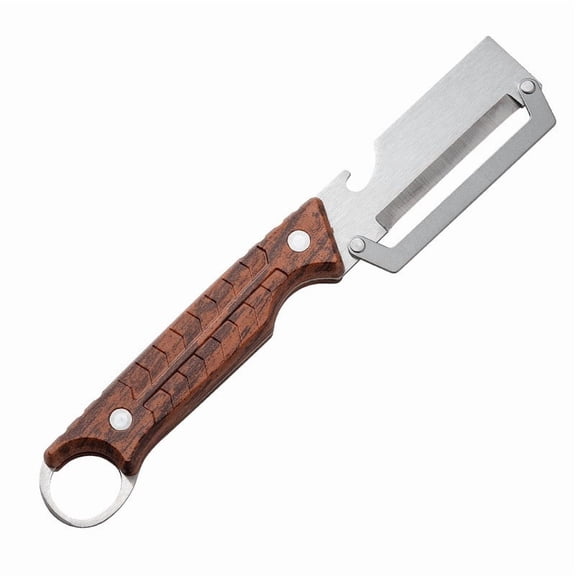 Stainless Steel Multi Function Fruit And Vegetable Peeler Tool, Ergonomic Handle Kitchen Cutter With Built In Bottle Opener, Durable Sharp Blade Household Food Preparation Peeler Tool