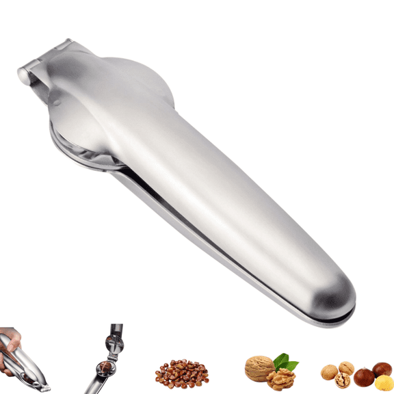Stainless Steel Multi-Function Nut Opener with Anti-Slip Grip, Manual Nut Cracker Tool for Chestnuts Walnuts Almonds Shell Removing