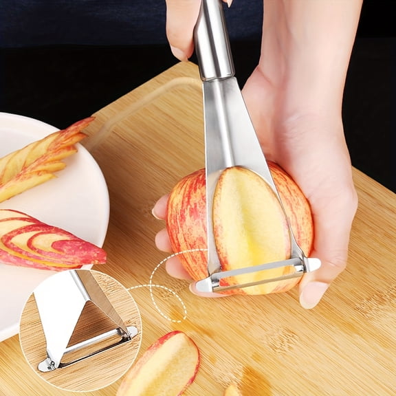 Stainless Steel Multi-Functional Apple Triangle Slicer, Fruit Plate Decorative Knife, Creative Carving Tool & Vegetable Pusher