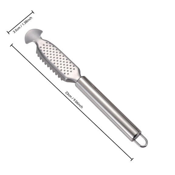 Stainless Steel Multi-Functional Fish Scaler and Grater Tool, Versatile Kitchen Implement for Removing Scales and Grinding Ginger Garlic, Ideal for Home Cooking and Food Prep