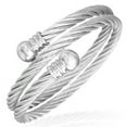 thumbnail image 1 of Stainless Steel Multi Wrap Twisted Cable Wire Womens Cuff Bangle Bracelet, 1 of 2