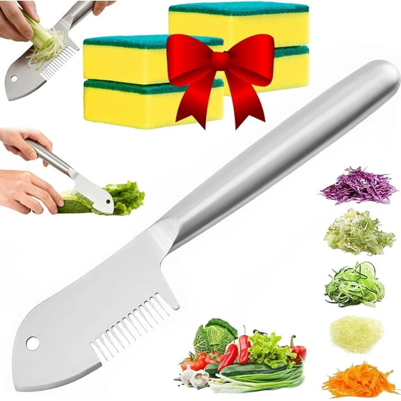 Stainless Steel Multi-purpose Julienne Peeler, Vegetable Julienne Slicer Quick & Easy Kitchen Shredder, With Comfortable Handle and Hanging Hole for Fruit, Potatoes, Carrot
