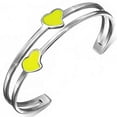 thumbnail image 1 of Stainless Steel Multicolor Enamel Love Heart Open End Bangle Bracelet, 1 of 2