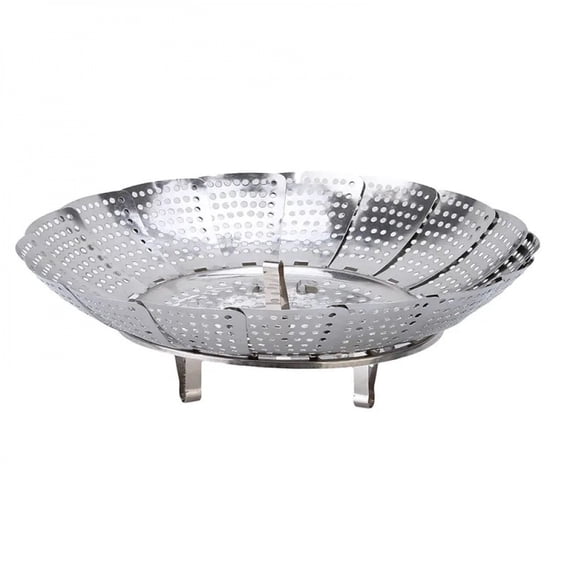 Stainless Steel Multifunctional Steamer Plate Silver Retractable Folding Steaming Food Steamer Vegetable Fruit Basket