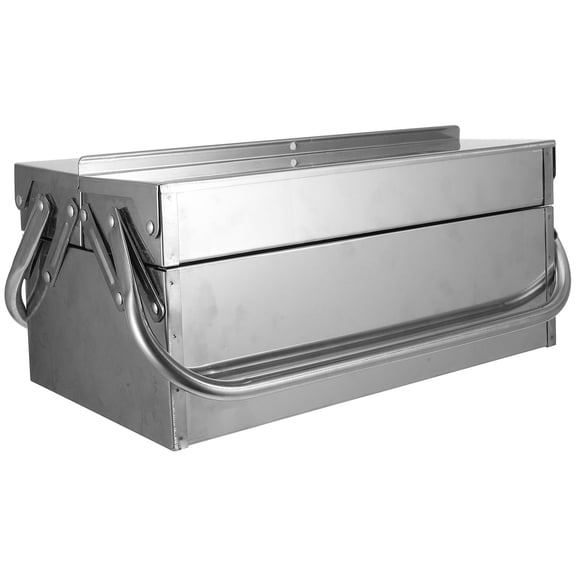 LITINKIMI Portable Stainless Steel Tool Box Small Metal Toolbox with Internal Organizer for Home Use