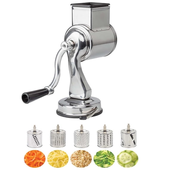 Stainless Steel Multifunctional Vegetable Cutter with Suction Cup - Roller Slicer for Onions, Potatoes, and Carrots, Easy Grip Kitchen Tool