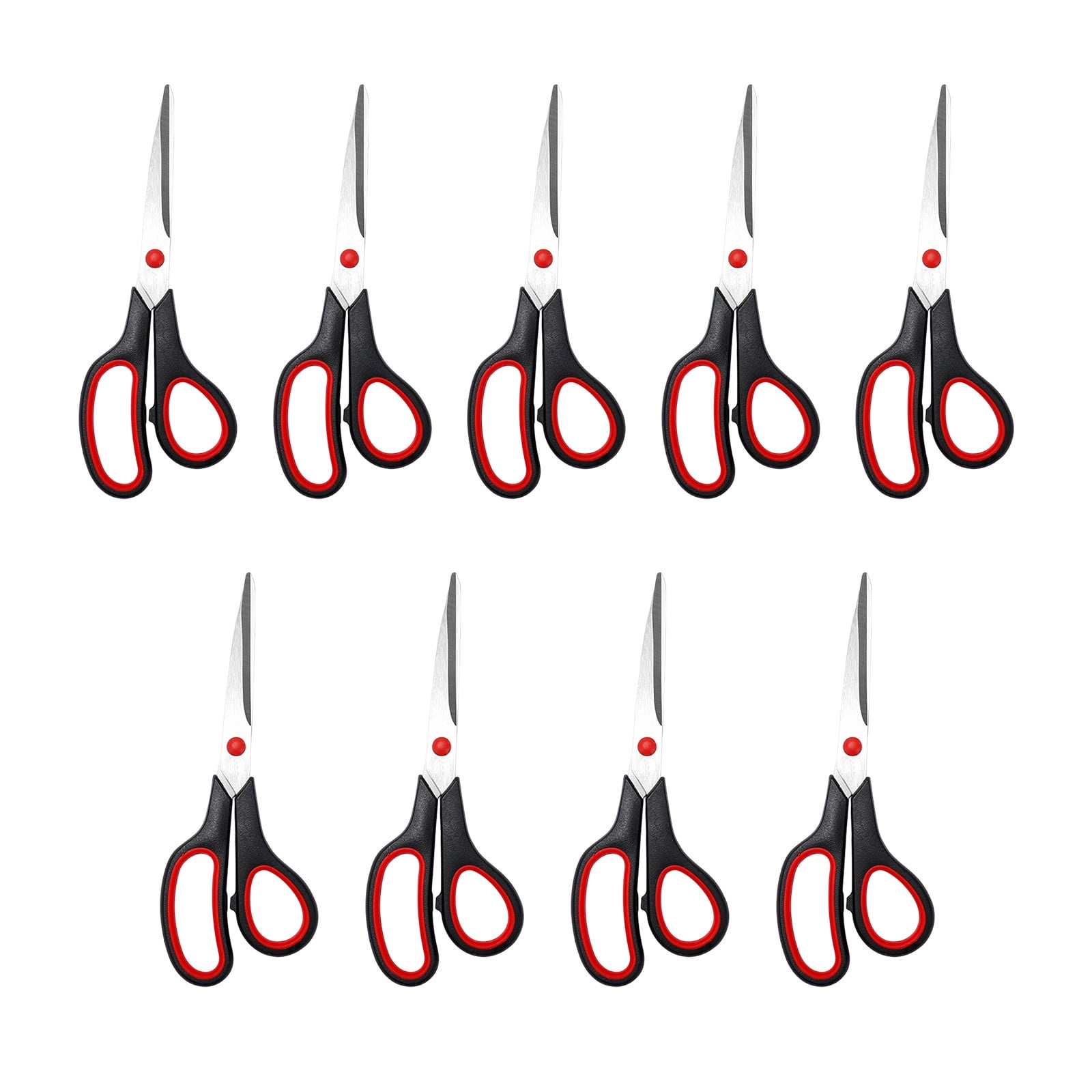 Stainless Steel Multipurpose Scissors for Home Craft and Stationery Use with Ergonomic Soft Grip Handles 9PCS