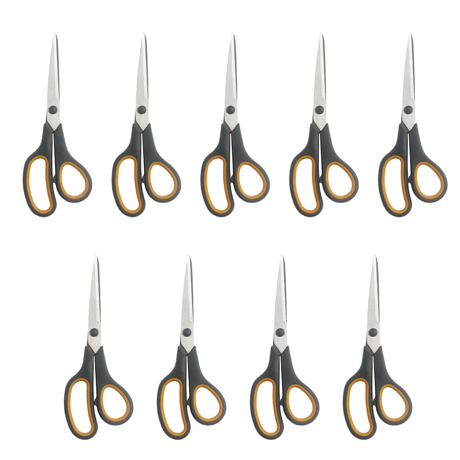 Stainless Steel Multipurpose Scissors for Home Craft and Stationery Use with Ergonomic Soft Grip Handles 9PCS