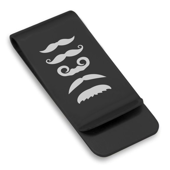 Stainless Steel Mustache Dad Classic Slim Money Clip Credit Card Holder