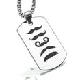thumbnail image 1 of Stainless Steel Mustache Dad Dog Tag Pendant Necklace, 1 of 3