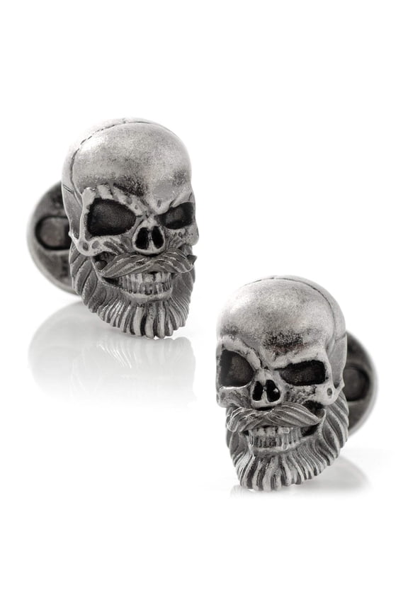 Stainless Steel Mustache Skull Cufflinks
