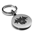 thumbnail image 1 of Stainless Steel Mythical Cerberus Head Round Medallion Keychain Circle Ring, 1 of 2