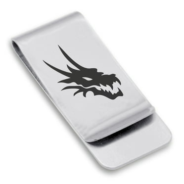 Stainless Steel Mythical Dragon Head Classic Slim Money Clip Credit Card Holder