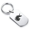 thumbnail image 1 of Stainless Steel Mythical Unicorn Head Dog Tag Keychain Circle Ring, 1 of 2