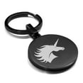 thumbnail image 1 of Stainless Steel Mythical Unicorn Head Round Medallion Keychain Circle Ring, 1 of 2
