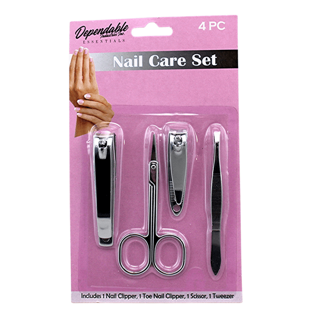 Stainless Steel Nail Care Set with Clippers, Tweezers, and Cuticle