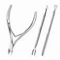 thumbnail image 1 of Stainless Steel Nail Clipper Set Cuticle Pusher Nipper Manicure Tool Kit for Home Nail Care, 1 of 7