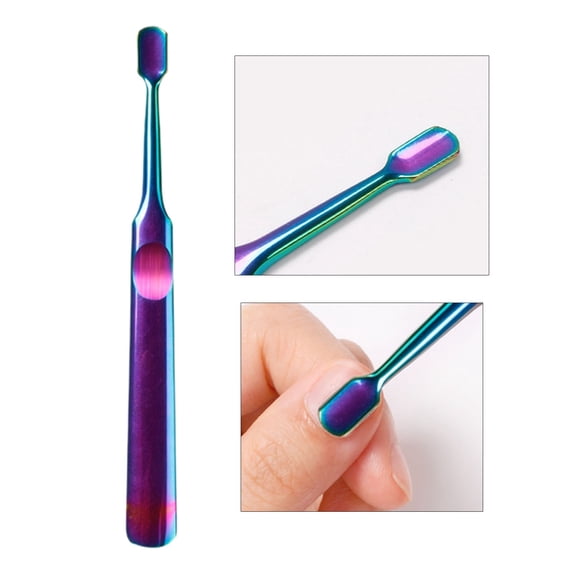 Stainless Steel Nail File - Dual End Nail File Cuticle Tool, Manicure Kit, Reusable Metal Finish, Home Diy Set , Cuticle Pusher Tool, Nail Grooming Tool, Nail Care