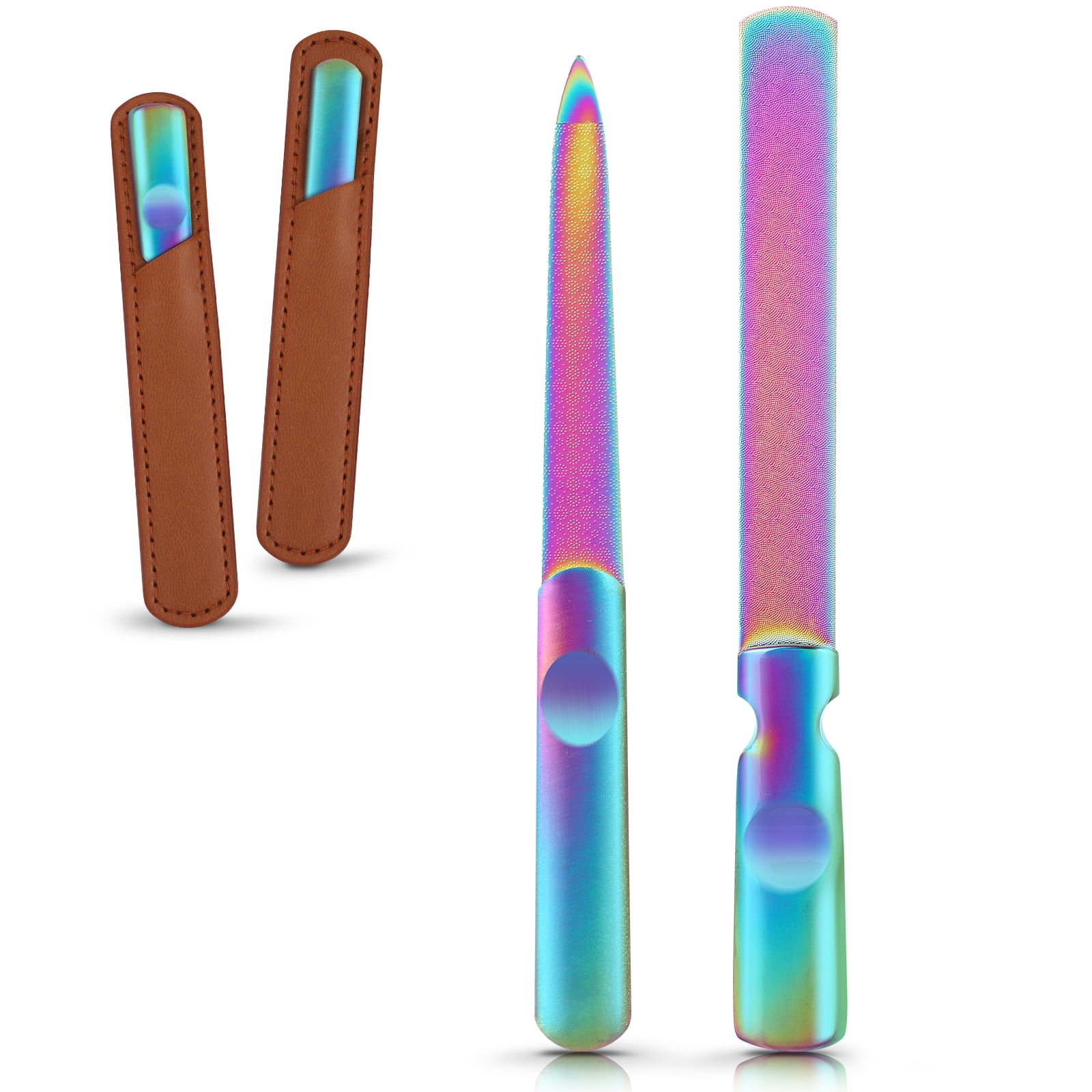 Koolleo 2pcs Nail Files Double Side Nail Files Stainless Steel Nail