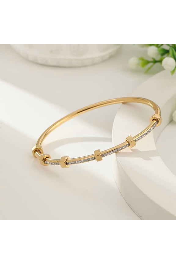 Stainless Steel Nail Mud Diamond Bracelet For Women