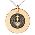 thumbnail image 1 of Tioneer Stainless Steel Nanbu Samurai Crest Engraved Small Medallion Circle Charm Pendant Necklace, 1 of 1
