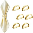 thumbnail image 1 of Stainless Steel Napkin Rings Metal Napkin Ring Holders, GoXteam Napkin Holder Serviette Buckles for Family Dinner, Wedding, Party (Semicircle Mette Gold, 6 Pcs), 1 of 1