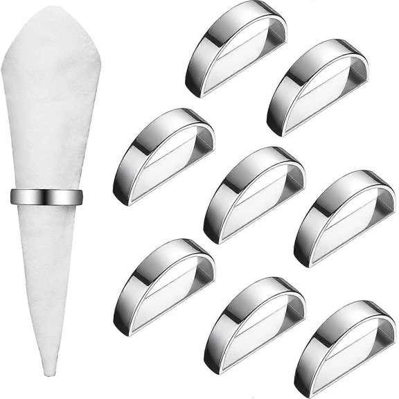 Stainless Steel Napkin Rings Metal Napkin Ring Holders Modern Ring Holder Serviette Buckles Metallic Adornment For Table Settings Kitchen Dinner Party