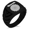 thumbnail image 1 of Tioneer Stainless Steel Nasu Samurai Crest Chevron Pattern Biker Style Polished Ring, 1 of 1