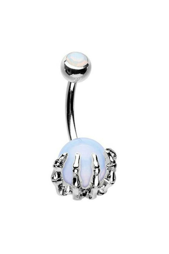 Stainless Steel Navel Rings Colorful Skull Hand Belly Button Rings with Women Men Body Piercing Ornament