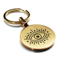 thumbnail image 1 of Stainless Steel Nazar Evil Eye Good Luck Charm Round Medallion Keychain Circle Ring, 1 of 2
