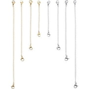 JESOT Stainless Steel Necklace Bracelet Extender Chain Set (8Pcs - 4 Gold, 4 Silver)