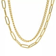 thumbnail image 1 of Stainless Steel Necklace Double Chain Combination Necklace Men's Jewelry Gift, 1 of 9