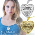 thumbnail image 1 of Stainless Steel Necklace Heart Engraved Peach Pendant, To My Daughter Alway Remember That Mom Love You Pattern Heart-shaped Pendant Gift for Daughter, 1 of 4