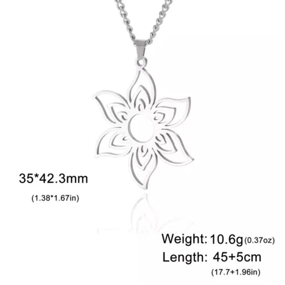 Stainless Steel Necklace Three Layers of Eternal Flower Pendant For Women