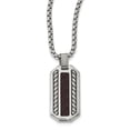 thumbnail image 1 of Stainless Steel Necklace with Pendants Chain Edward Mirell Marsala Carbon Fiber Dog Tag 20 inch 21 mm, 1 of 3