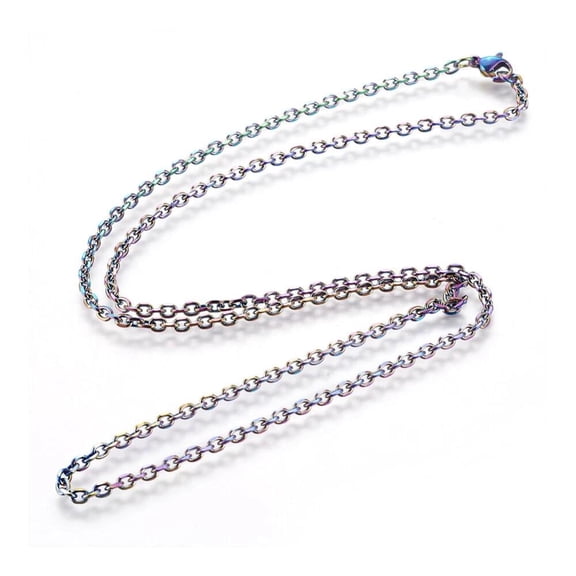 Stainless Steel Multicolor Multi-Color 20'' 50cm Z576 Necklace 19.67 Inch 3mm Lobster Clasp