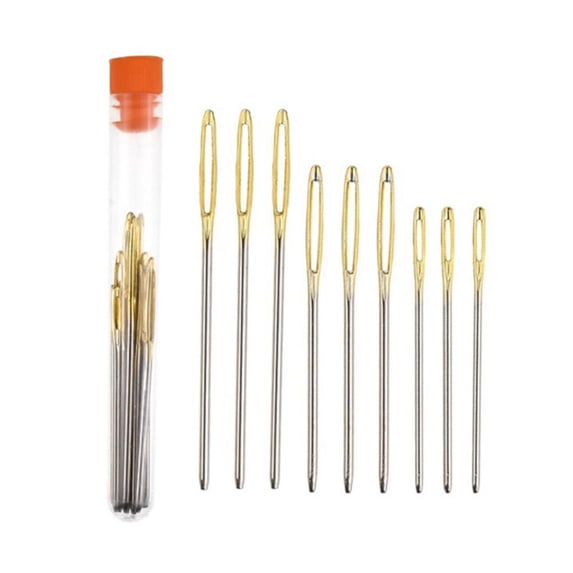 Stainless Steel Needles for Hand Sewing, Long & Thin Handmade Quilting & Sewing Needles Kit for DIY Sewing Projects(9pcs/set)