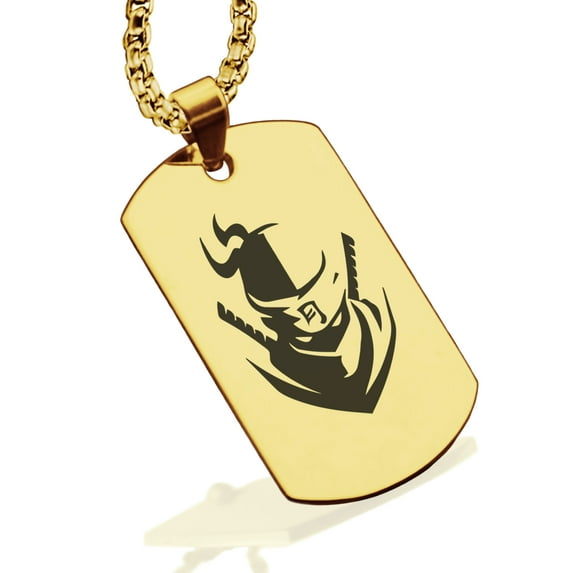 Stainless Steel Ninja Warrior Champion Dog Tag Pendant Necklace