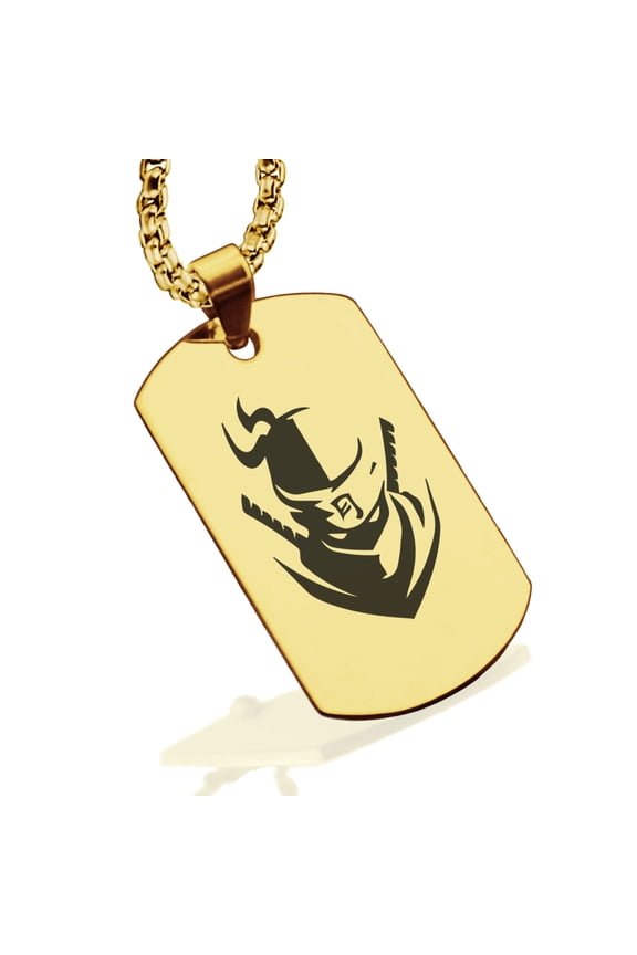 Stainless Steel Ninja Warrior Champion Dog Tag Pendant Necklace
