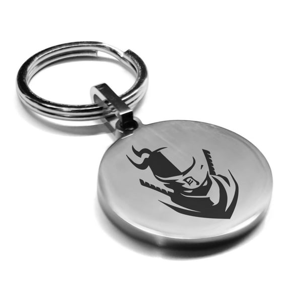 Stainless Steel Ninja Warrior Champion Round Medallion Keychain Circle Ring