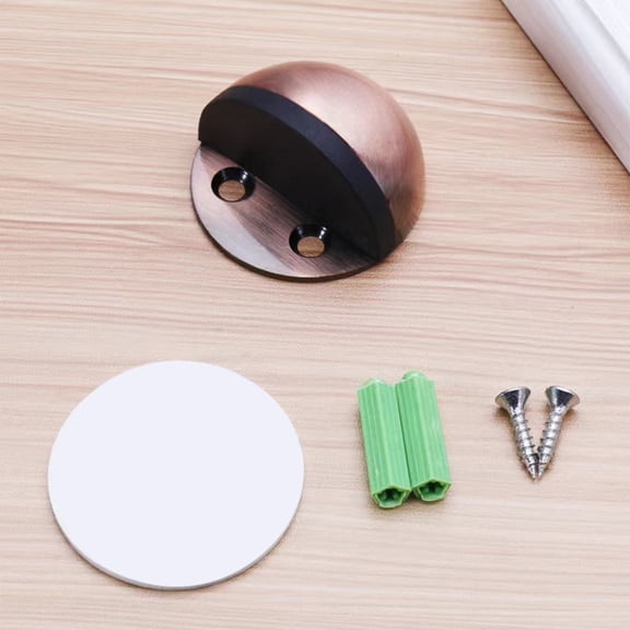 Stainless Steel No-Drill Door Stopper, Magnetic-Free Anti-Collision Door Holder With Mounting Kit, 1Pc Doorstop For Home Office Bedroom Hallway