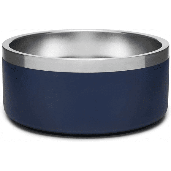 Stainless Steel Non-Slip Dog Bowl, 32 Ounces, Navy